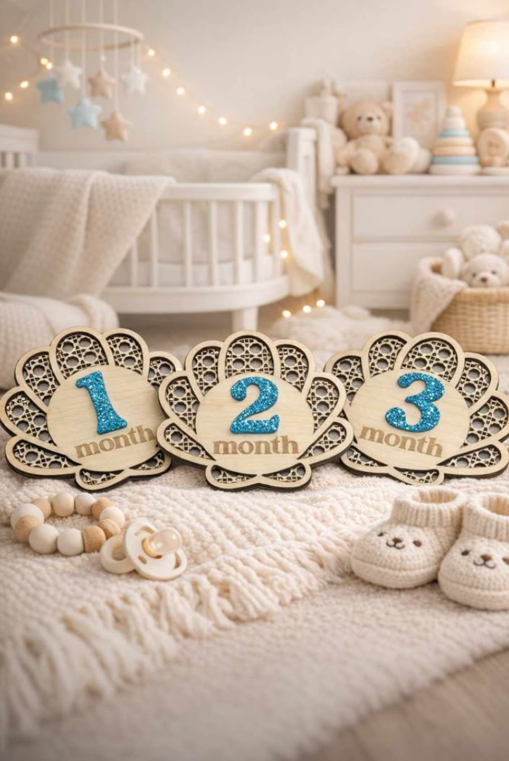 Newborn Monthly Shell Plaque