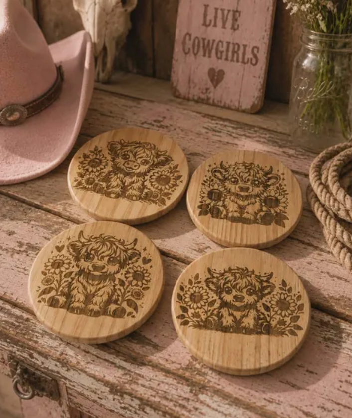 Highland Cow Coasters